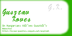 gusztav koves business card